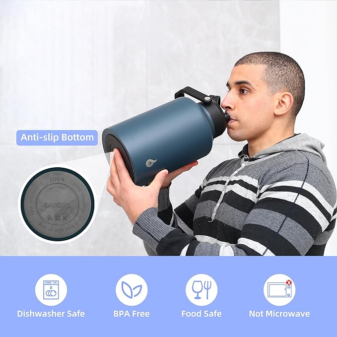 BJPKPK Gallon Water Bottle with Ergonomic Handle