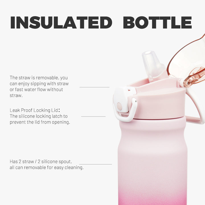 BJPKPK Insulated Water Bottle With Straw Lid