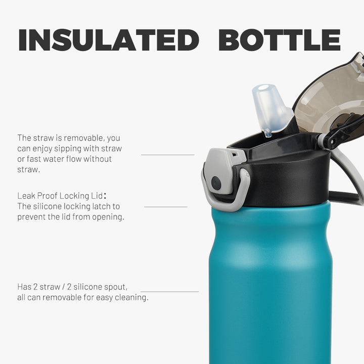 BJPKPK Insulated Water Bottle With Straw Lid