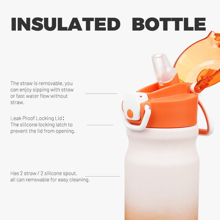 BJPKPK Insulated Water Bottle With Straw Lid